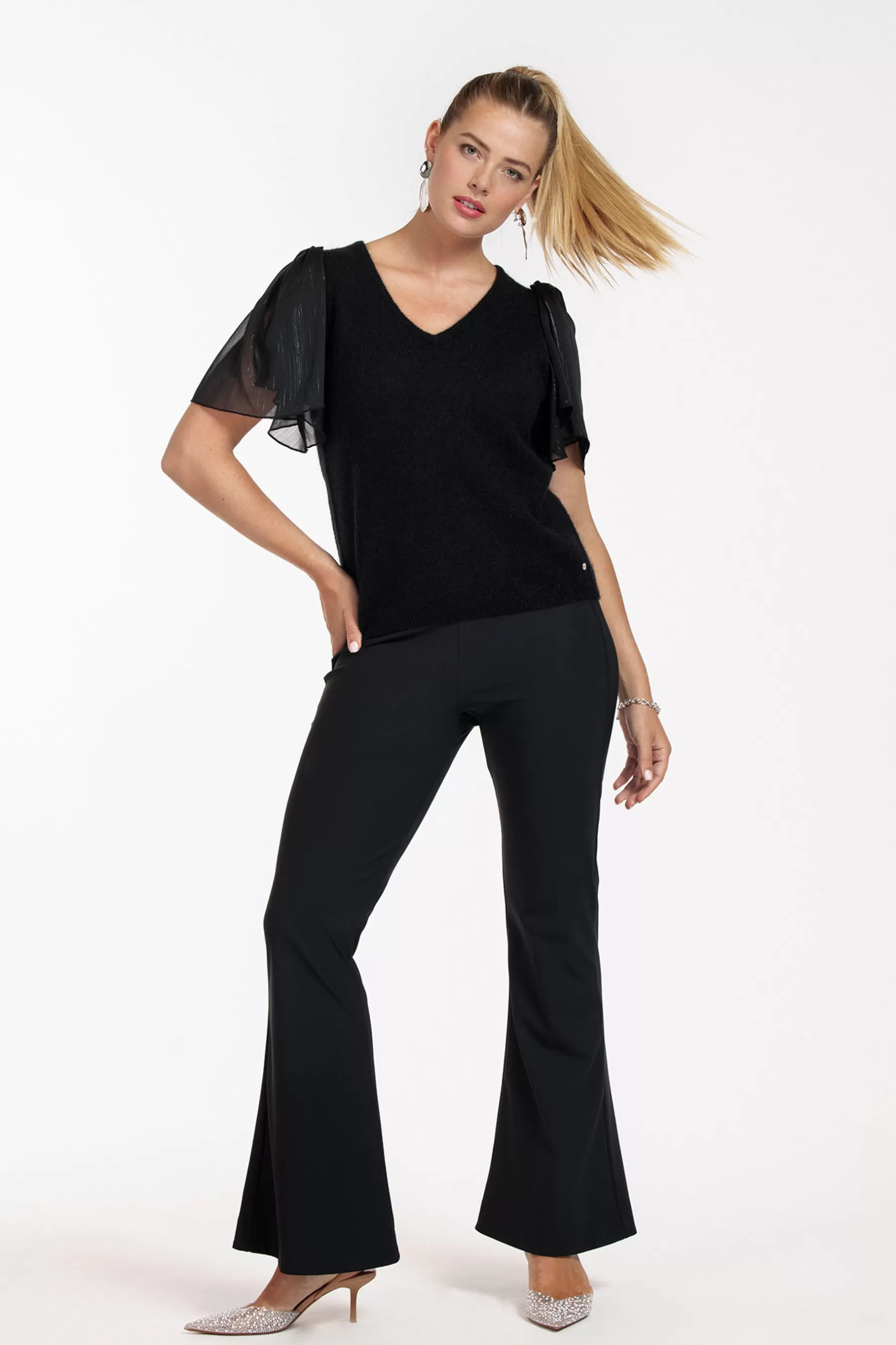 Studio Anneloes Broeken<Ginger flair trousers - black
