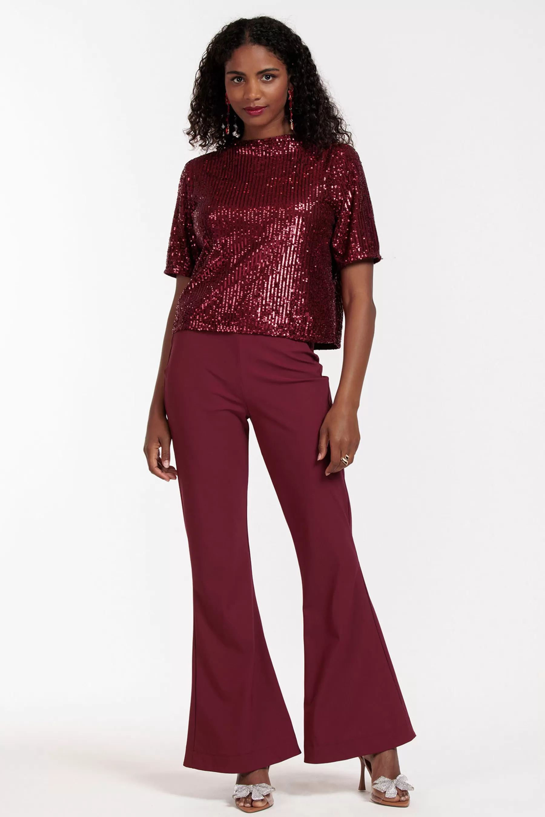 Studio Anneloes Broeken<Ginger flair trousers - merlot