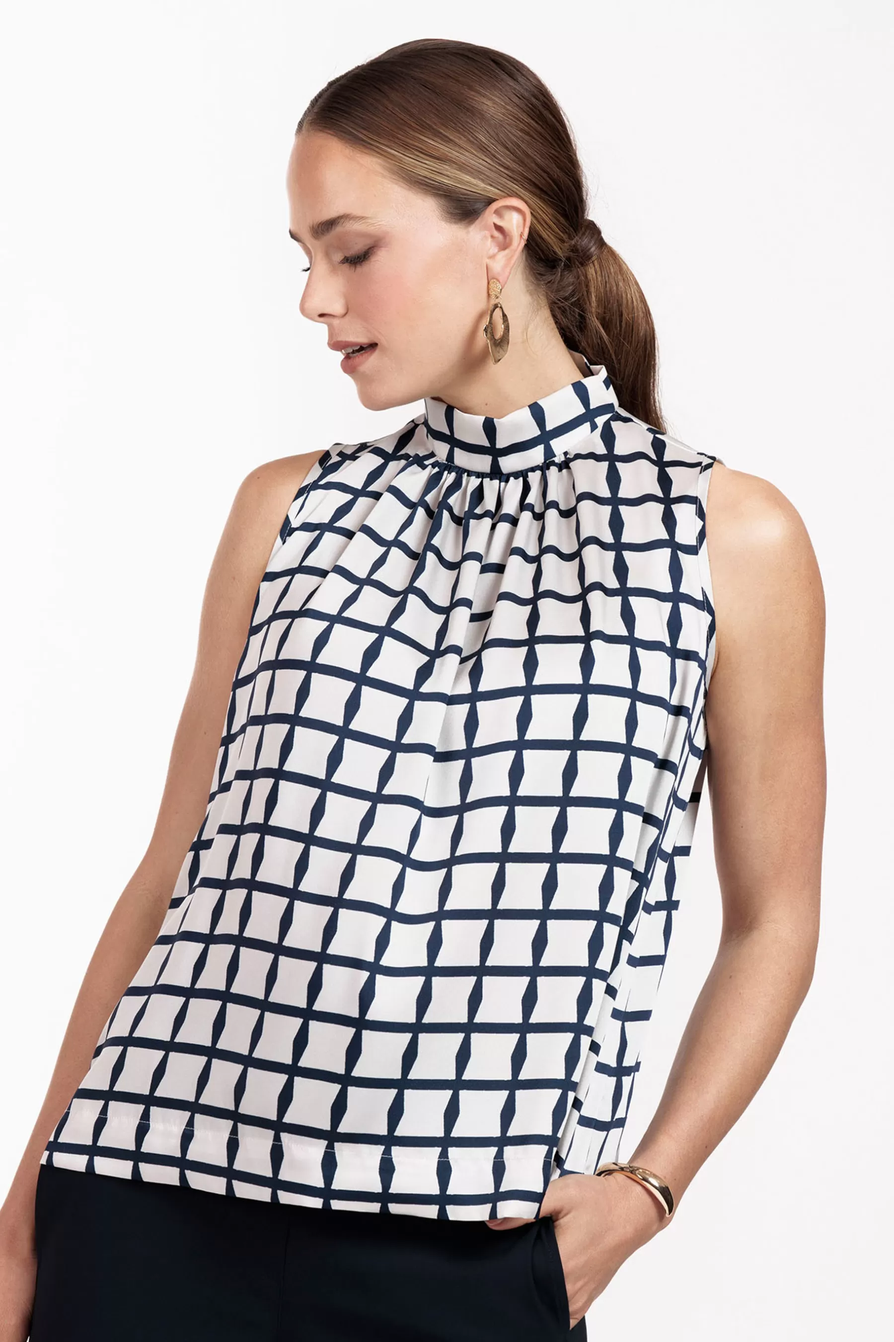 Studio Anneloes Shirts & Tops<Iza squares top - kit/dark blue