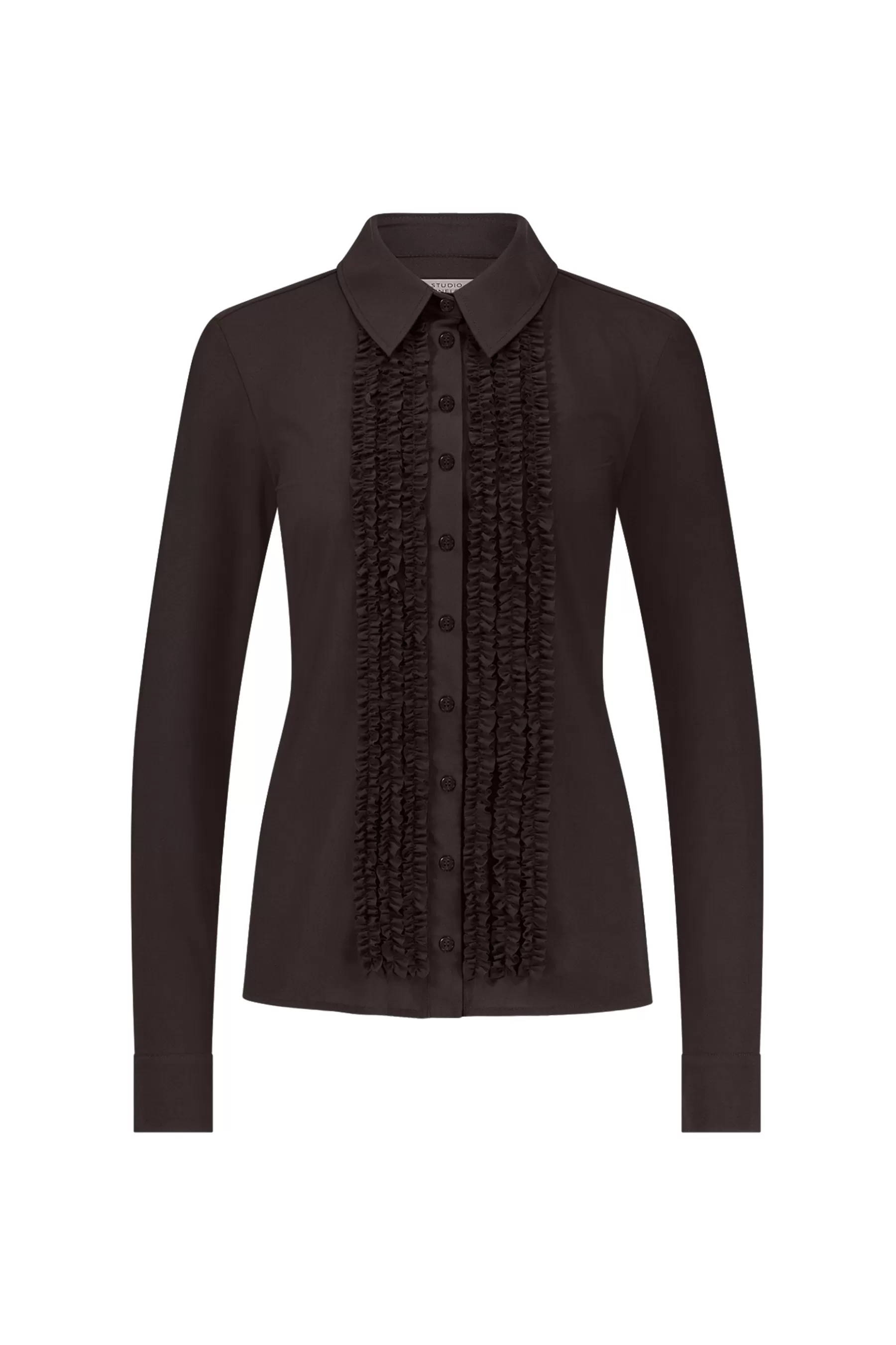 Studio Anneloes Blouses<Mallory ruffle blouse - espresso