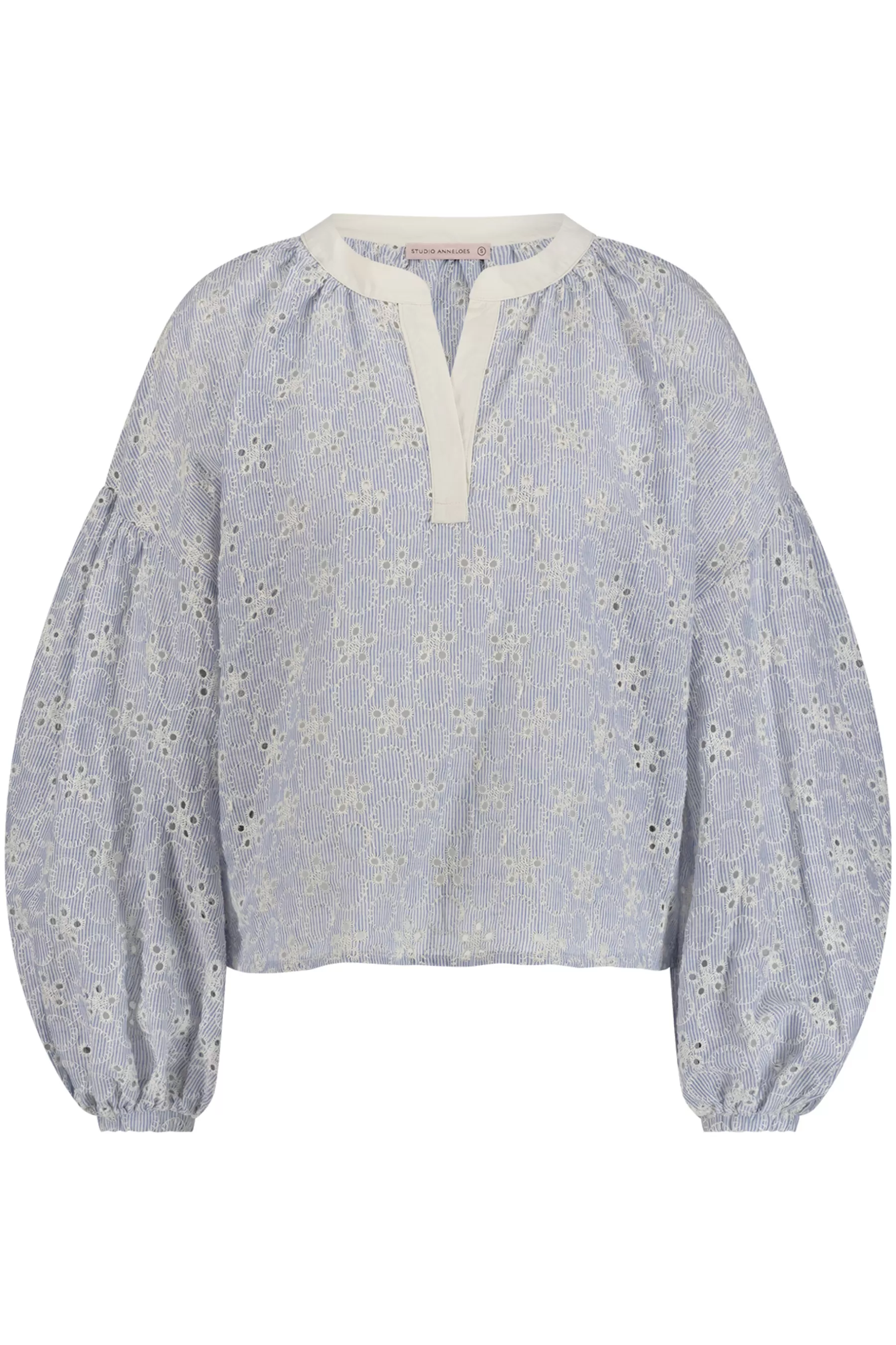 Studio Anneloes Blouses<Marcha embroidery blouse - Light blue/Kit