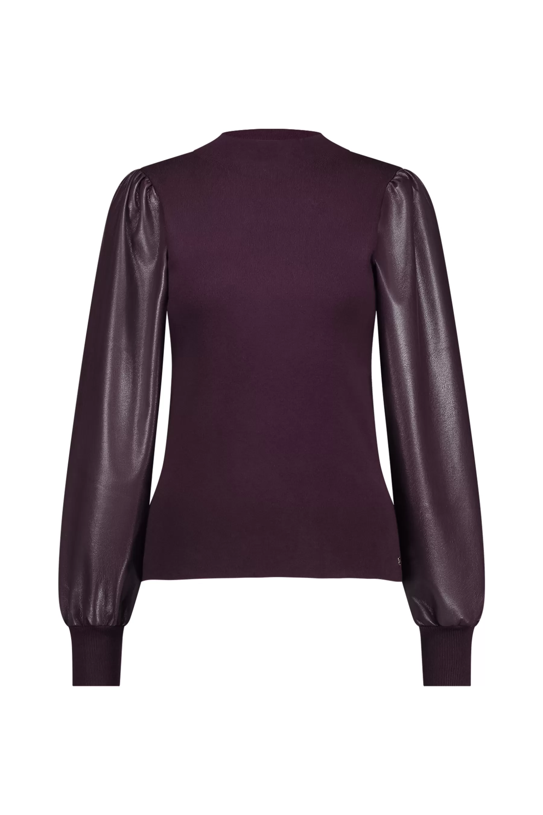 Studio Anneloes Truien & Vesten | Shirts & Tops<Noortje faux leather pullover - blackberry