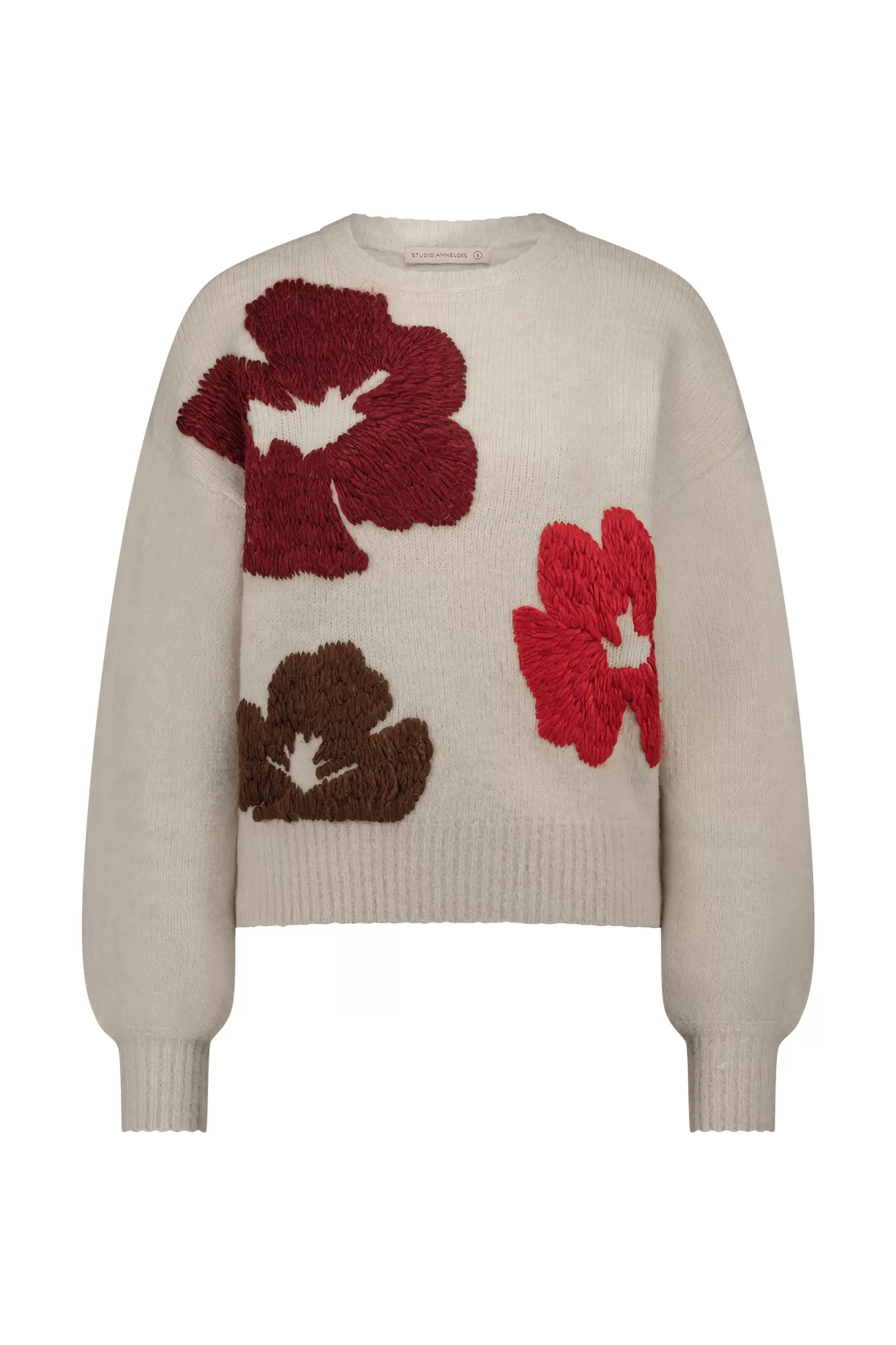 Studio Anneloes Truien & Vesten | Shirts & Tops<Nour flower pullover - kit/merlot