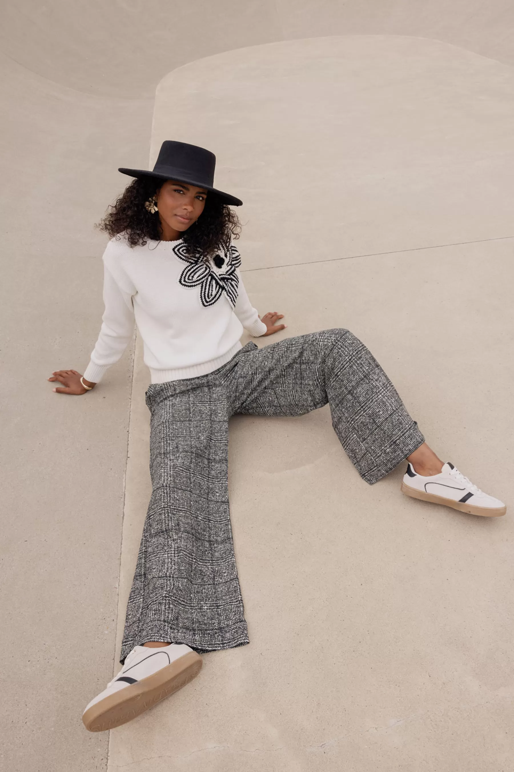 Studio Anneloes Broeken<Ozzie Check trousers - black/kit