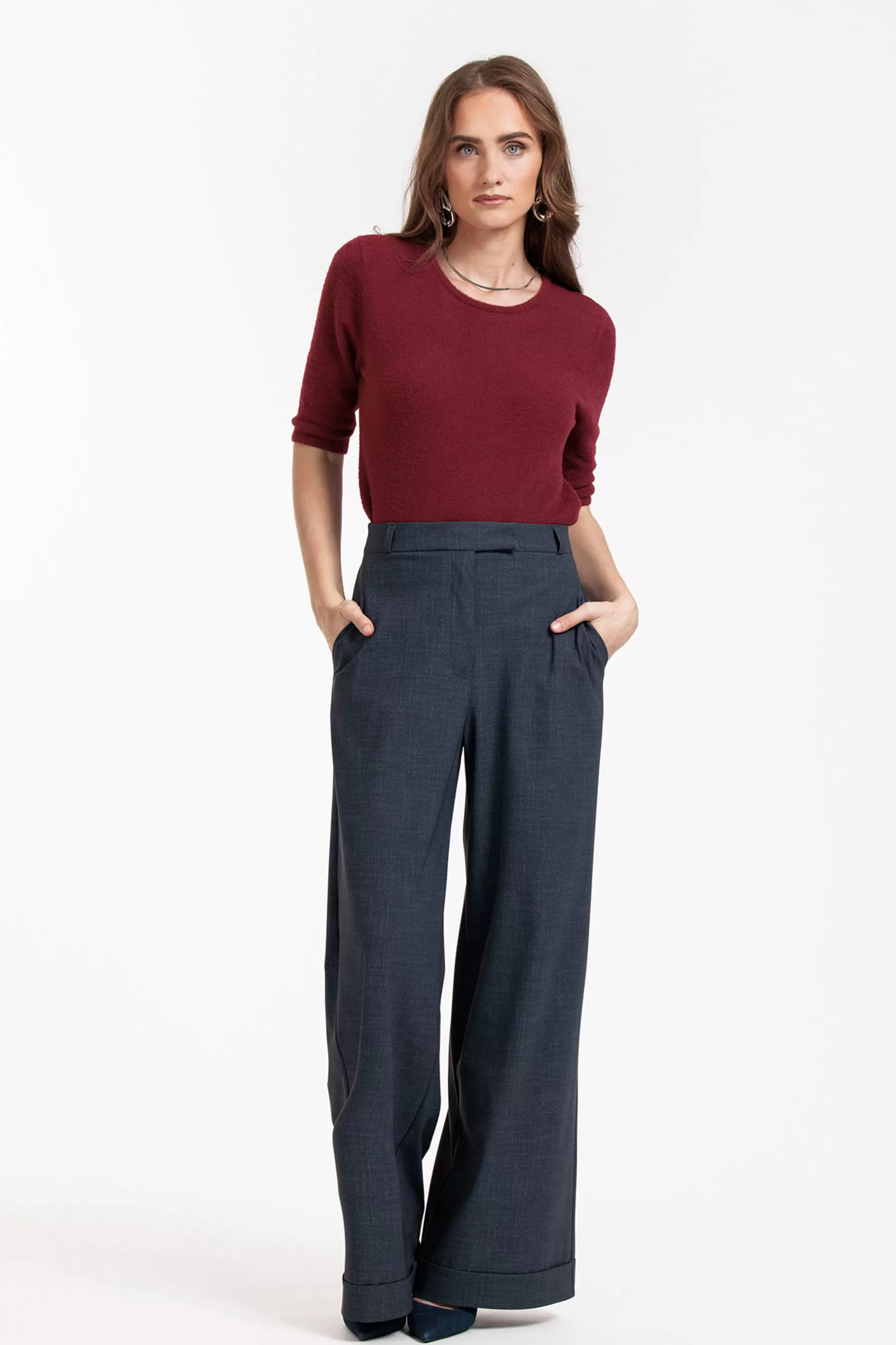 Studio Anneloes Broeken<Ozzie woven look trousers - midnight blue