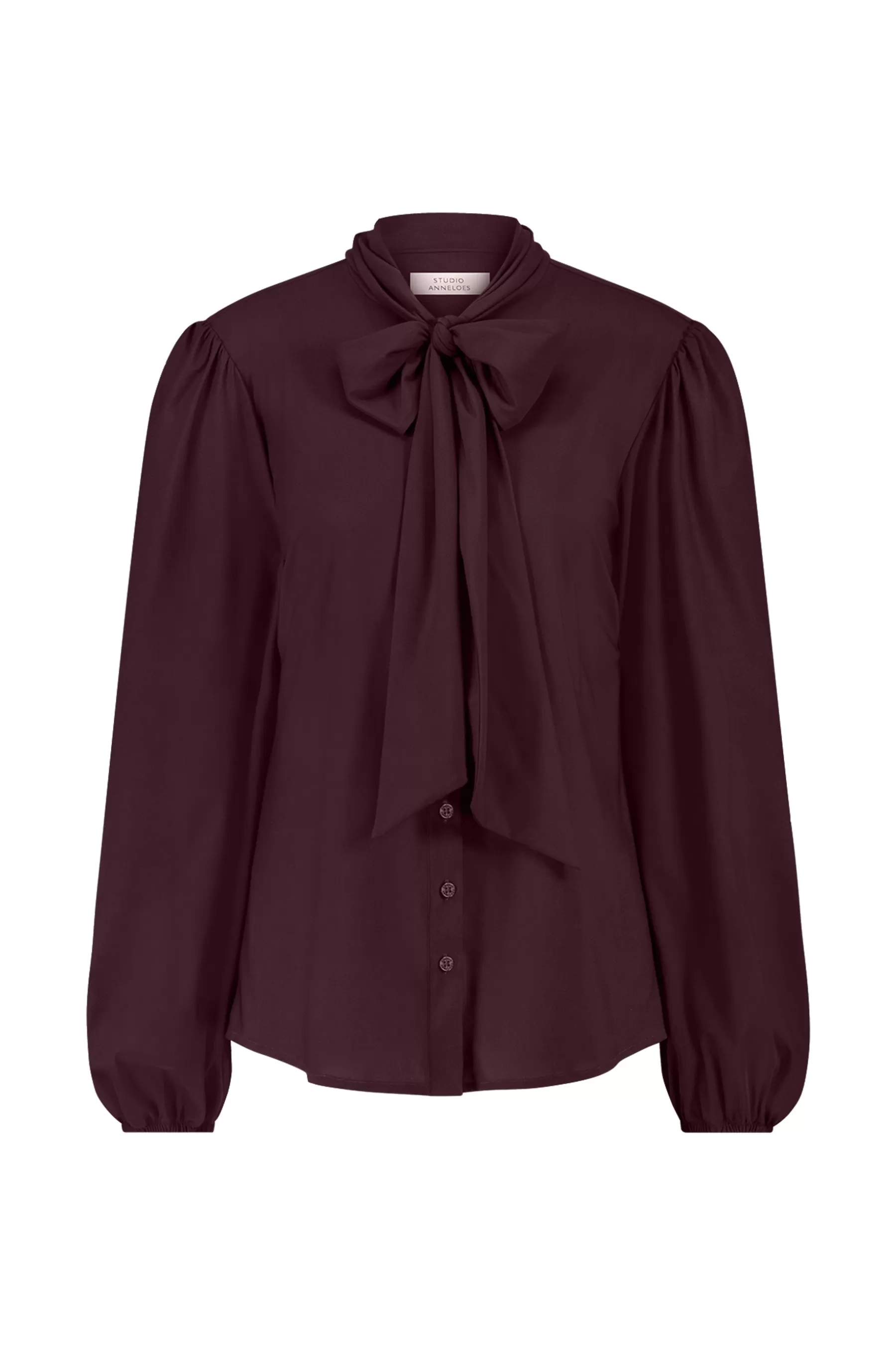 Studio Anneloes Blouses<Poppy bow blouse - blackberry