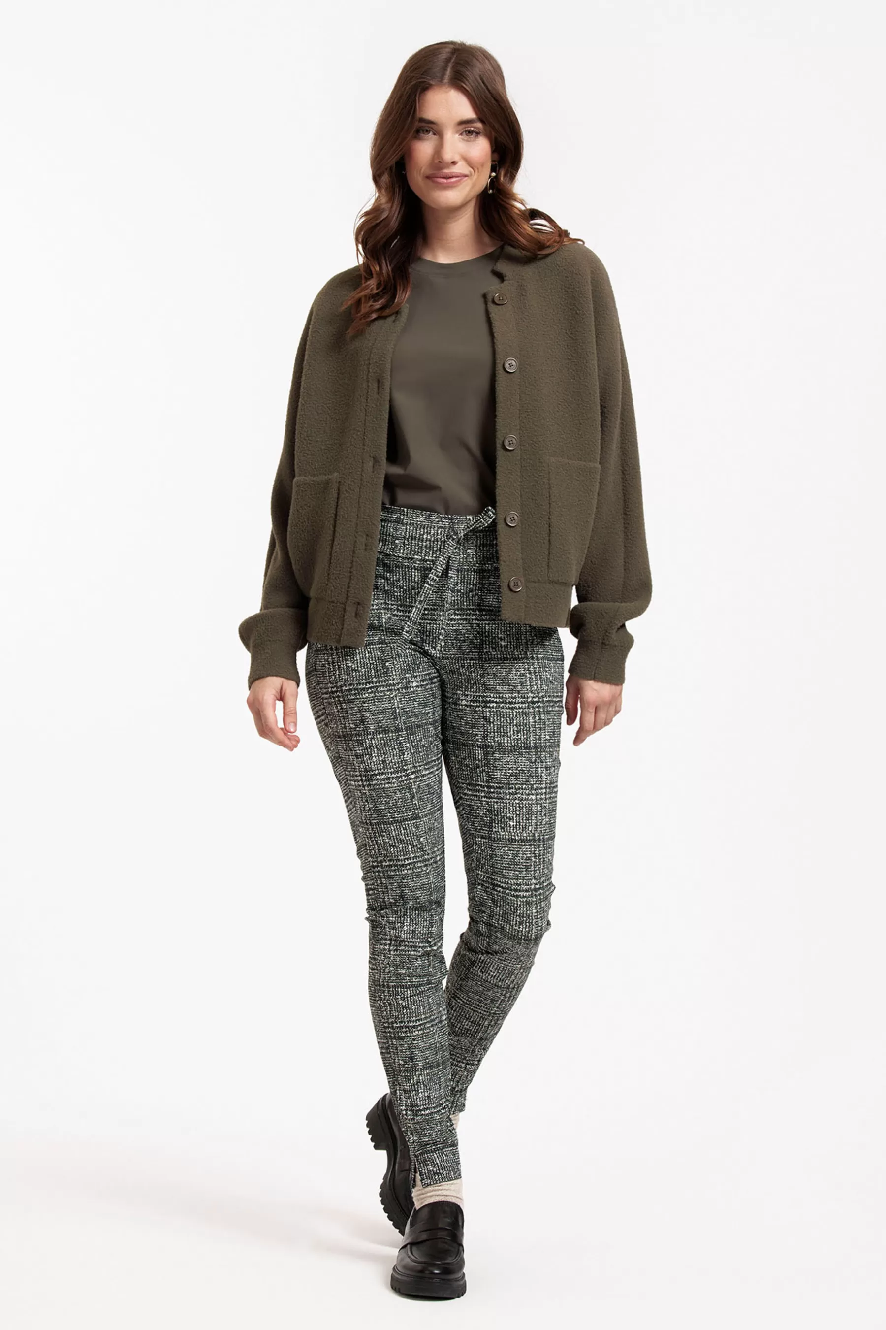 Studio Anneloes Broeken<Stairdown check trousers - black/kit