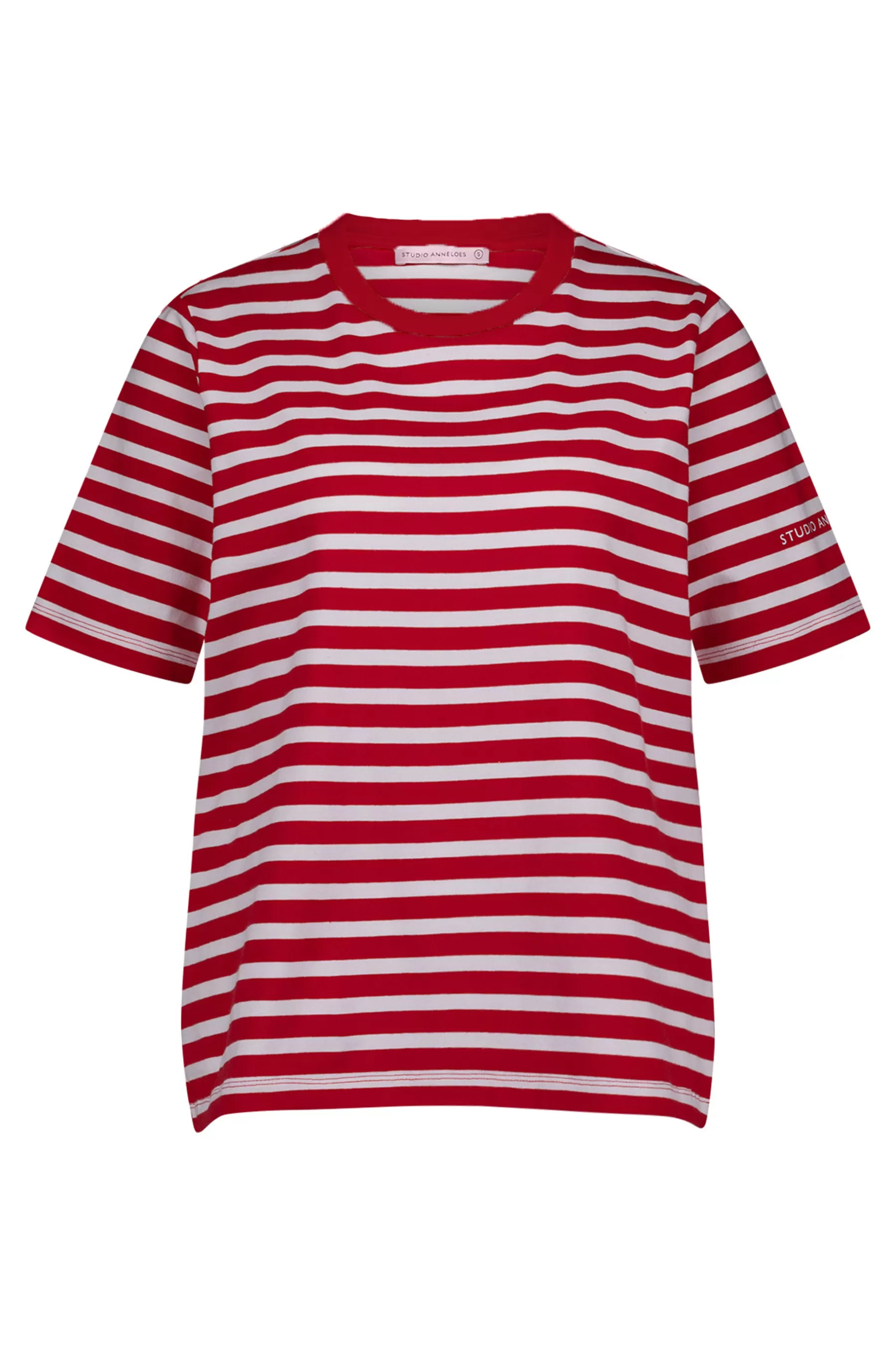 Studio Anneloes Shirts & Tops<Steffie stripe tshirt - red/offwhite